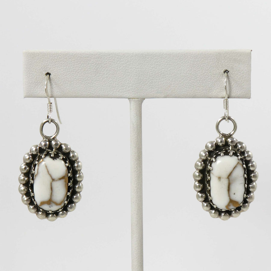 White Buffalo Earrings by Ruth Yazzie - Garland's