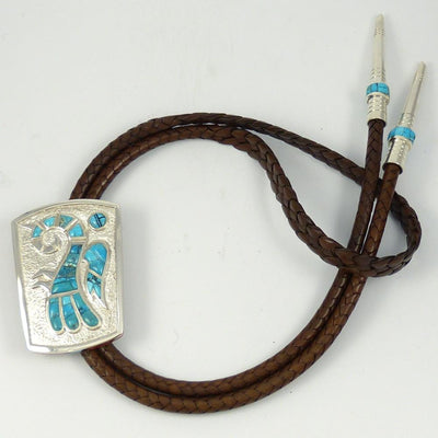Lone Mountain Turquoise Bola Tie by Michael Perry - Garland's