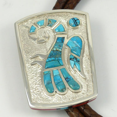Lone Mountain Turquoise Bola Tie by Michael Perry - Garland's