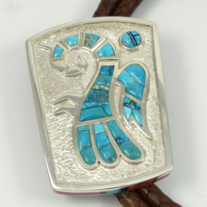 Lone Mountain Turquoise Bola Tie by Michael Perry - Garland&