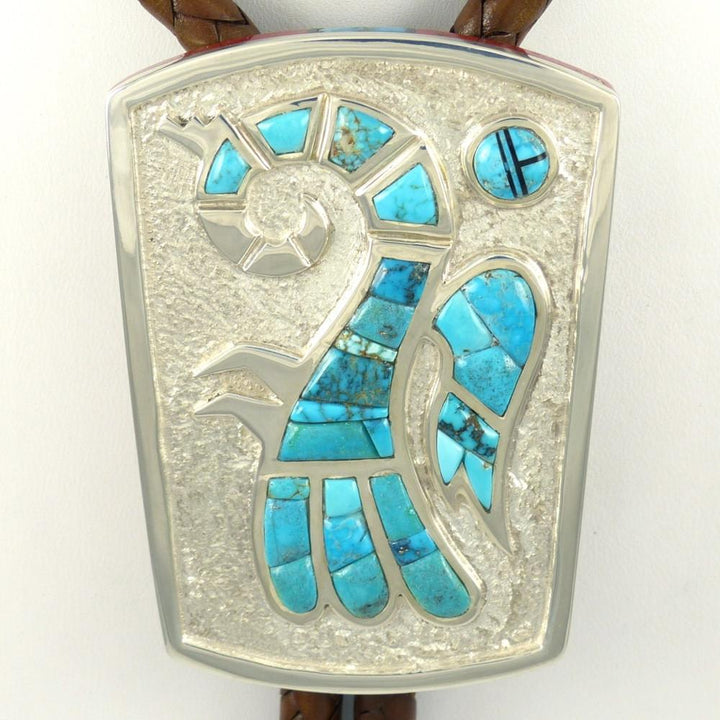 Lone Mountain Turquoise Bola Tie by Michael Perry - Garland's