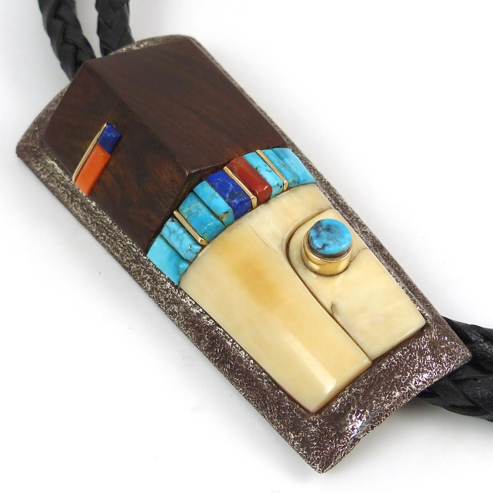 Cobble Inlaid Bola Tie by Wes Willie - Garland's