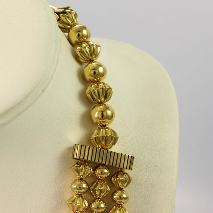 18k Gold Navajo Pearl Necklace by Trent Lee-Anderson - Garland's