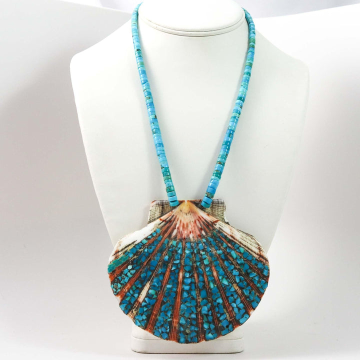 1960s Turquoise and Shell Necklace by Vintage Collection - Garland's