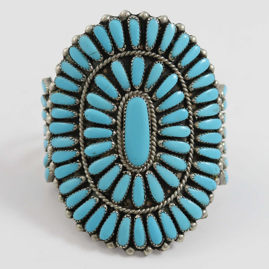 1980s Turquoise Cluster Cuff by Joseph White Fox - Garland's