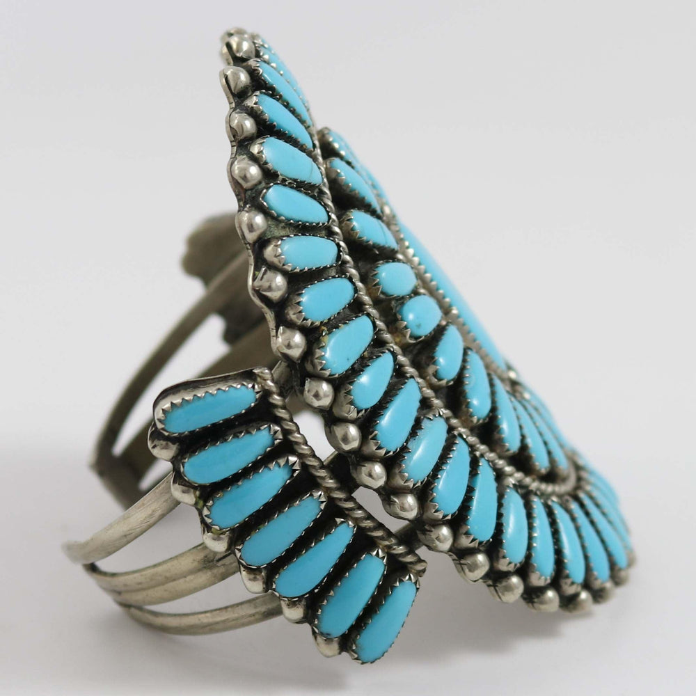 1980s Turquoise Cluster Cuff by Joseph White Fox - Garland's