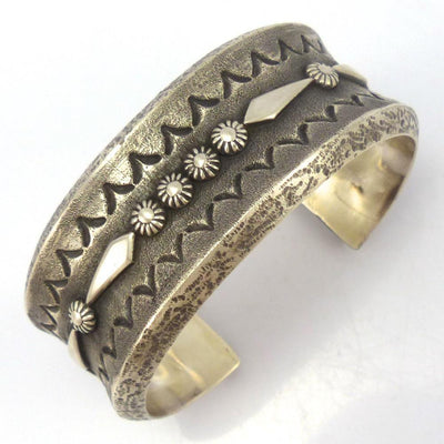 Silver Appliqué Cuff by Thomas Jim - Garland's