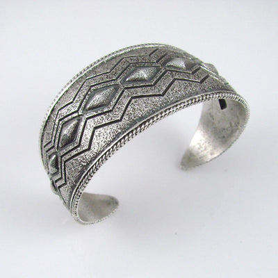 Stamped Silver Cuff by Fidel Bahe - Garland's