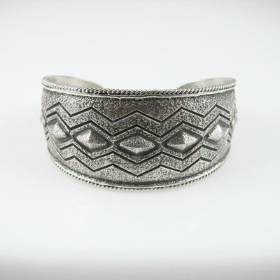 Stamped Silver Cuff by Fidel Bahe - Garland's