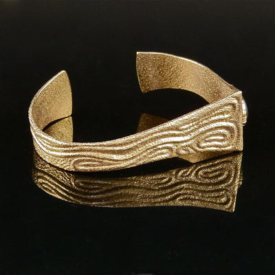 Bisbee Turquoise and Gold Cuff by Ric Charlie - Garland's