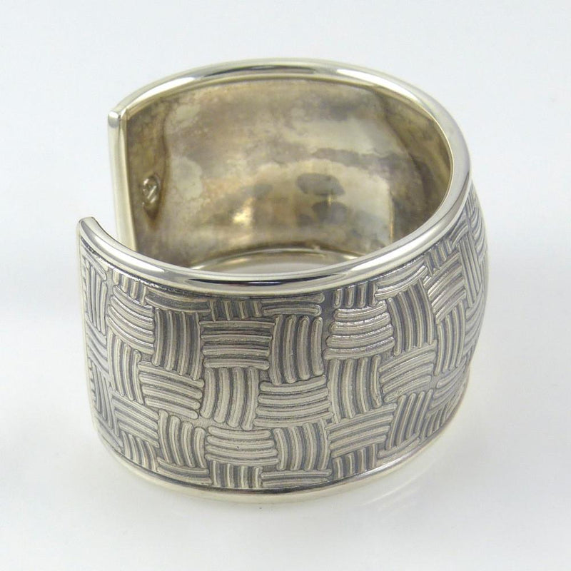 Stamped Silver Cuff by Al Joe - Garland&