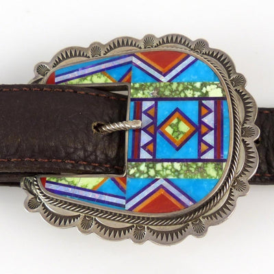 Mosaic Inlay Buckle by Benny and Valerie Aldrich - Garland's