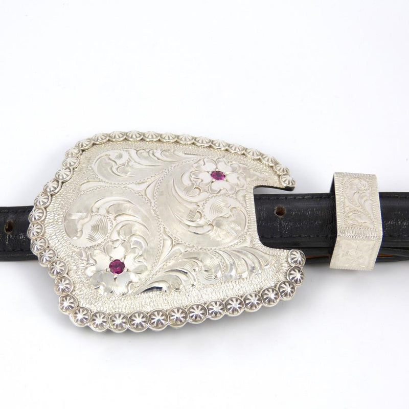 Engraved Silver Ranger Set Buckle by Julius Keyonnie - Garland&