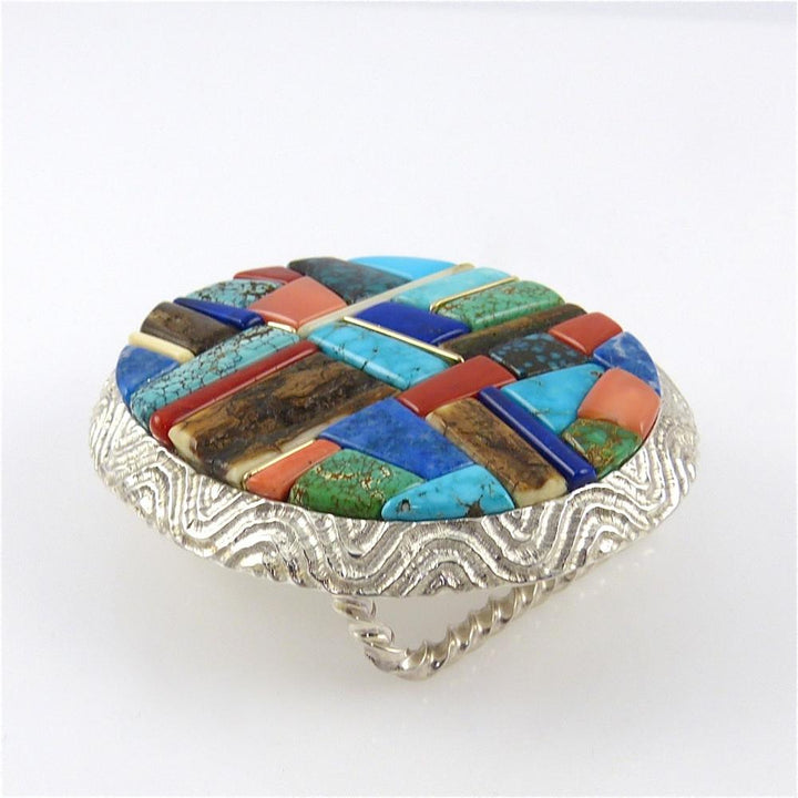 Cobbled Inlay Buckle by Alvin Yellowhorse - Garland's