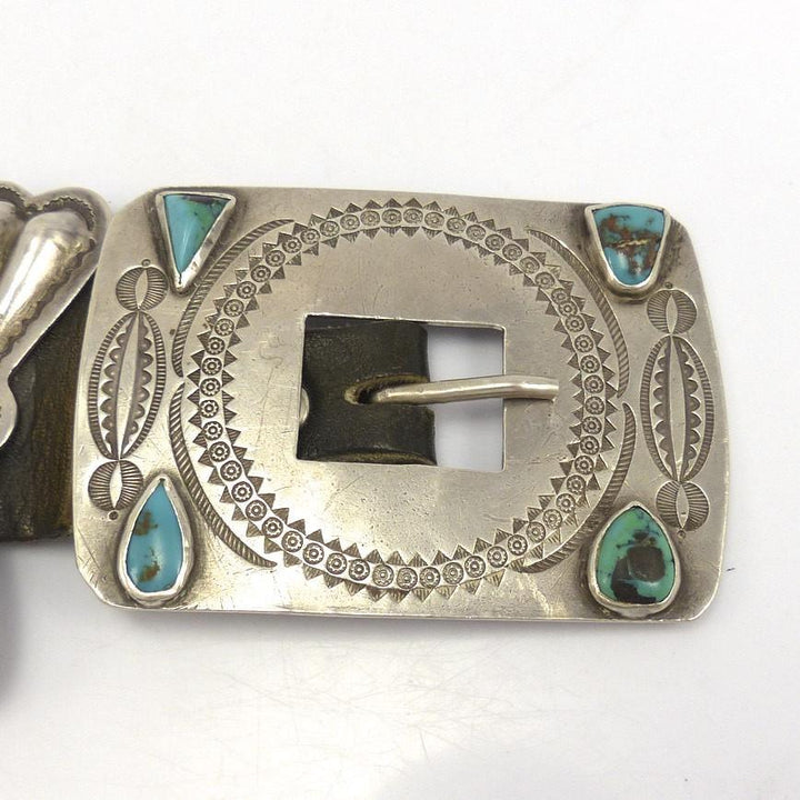 1950s Concha Belt with Bisbee Turquoise by Vintage Collection - Garland's