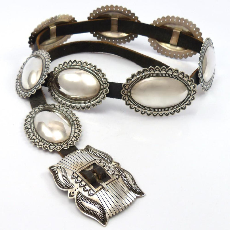 Silver Concha Belt by Curtis Pete - Garland&