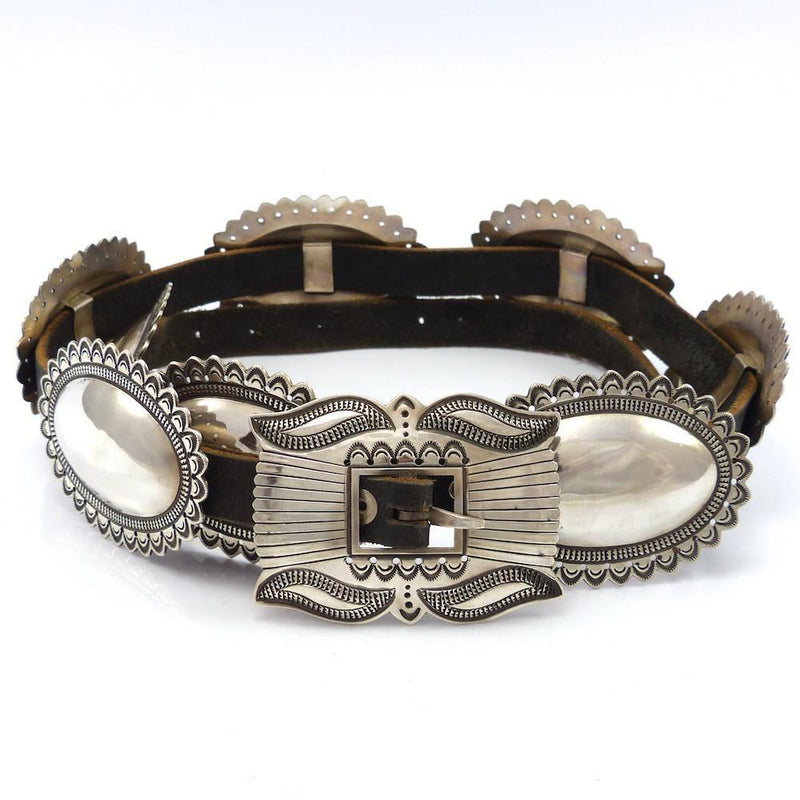 Silver Concha Belt by Curtis Pete - Garland&