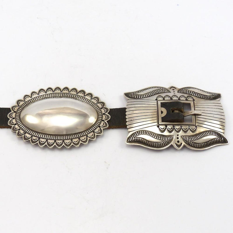 Silver Concha Belt by Curtis Pete - Garland&