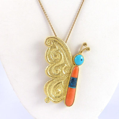 Gold Butterfly Necklace by Rebecca Begay - Garland's
