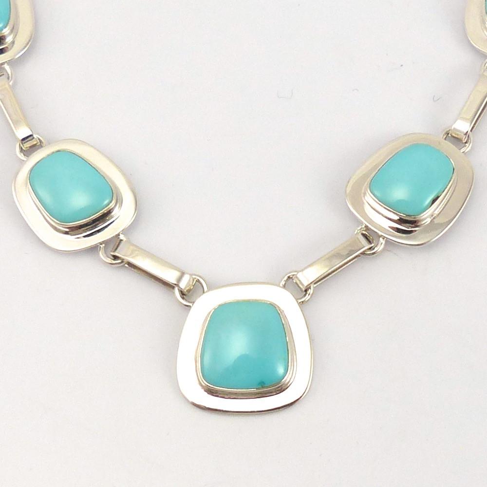 Kingman Turquoise Necklace and Earring Set, Nathan George, Jewelry, Garland's Indian Jewelry