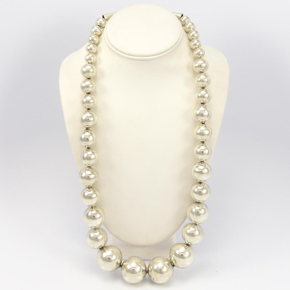 Silver Bead Necklace by Cippy Crazyhorse - Garland's