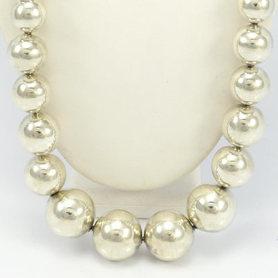 Silver Bead Necklace by Cippy Crazyhorse - Garland's