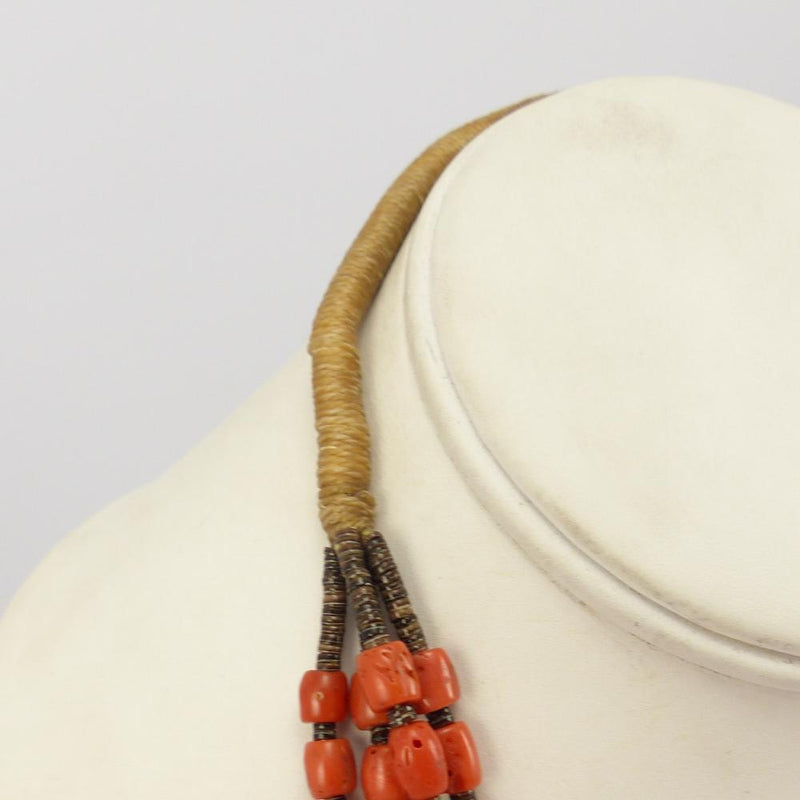 Coral and Turquoise Bead Necklace by Lester Abeyta - Garland&