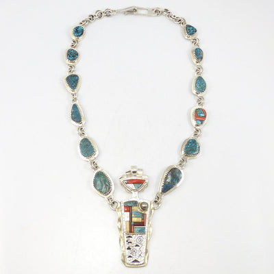 Red Mountain Turquoise Necklace by Lyndon B. Tsosie - Garland's