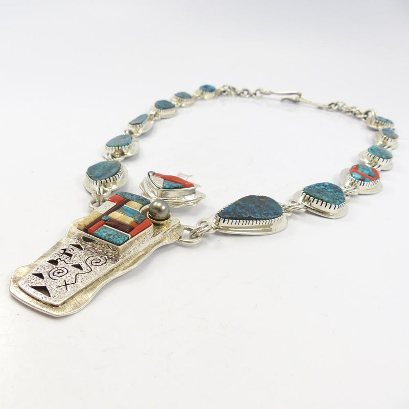 Red Mountain Turquoise Necklace by Lyndon B. Tsosie - Garland&