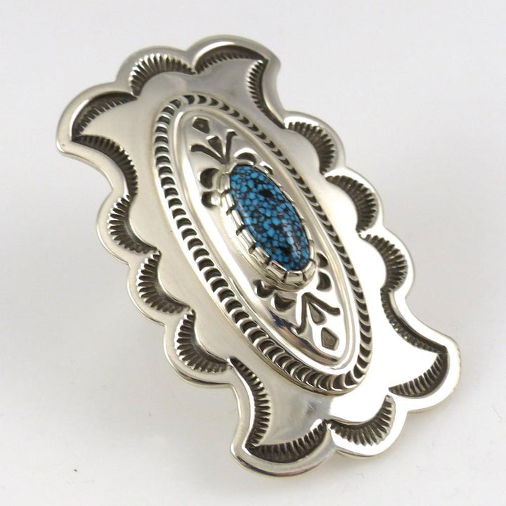 Kingman Turquoise Concho Ring by Fidel Bahe - Garland's