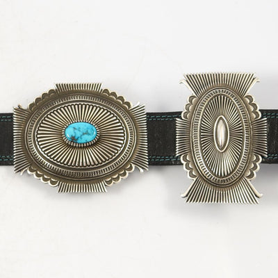 Morenci Turquoise Concha Belt by Ron Bedonie - Garland's