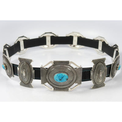 Morenci Turquoise Concha Belt by Ron Bedonie - Garland's