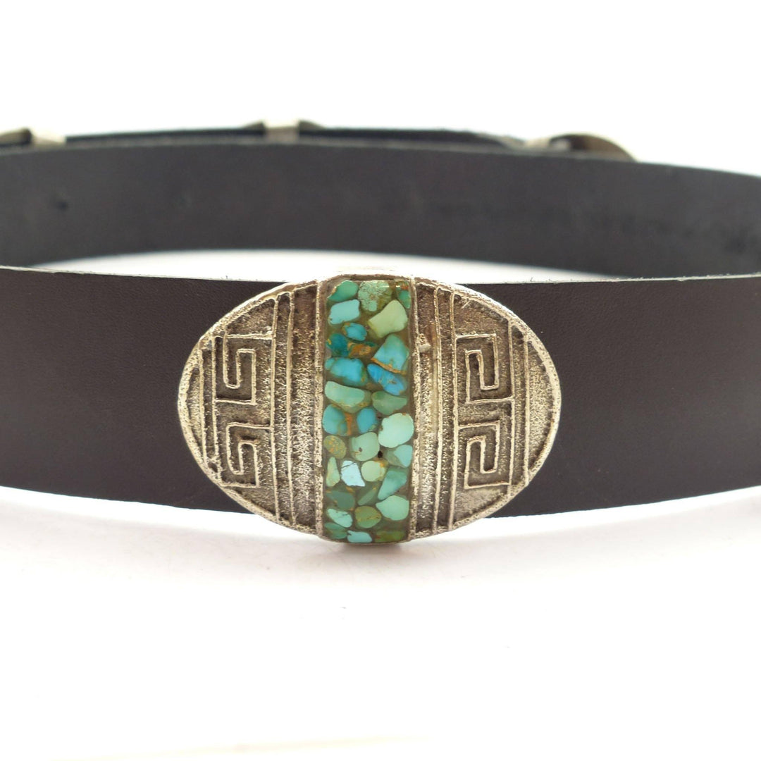 Cerrillos Turquoise Concha Belt by Cordell Pajarito - Garland's