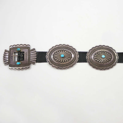 1960s Turquoise Concha Belt by Roger Skeet Jr. - Garland's