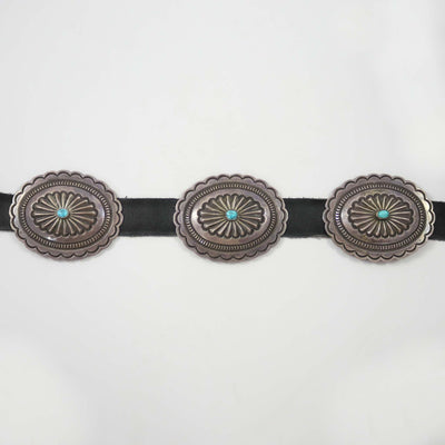 1960s Turquoise Concha Belt by Roger Skeet Jr. - Garland's