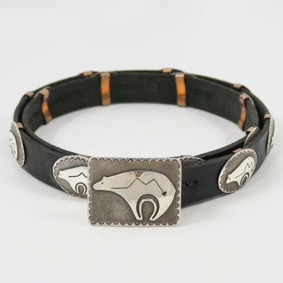 Bear with Heartline Concho Belt by Pearl Shorty - Garland's
