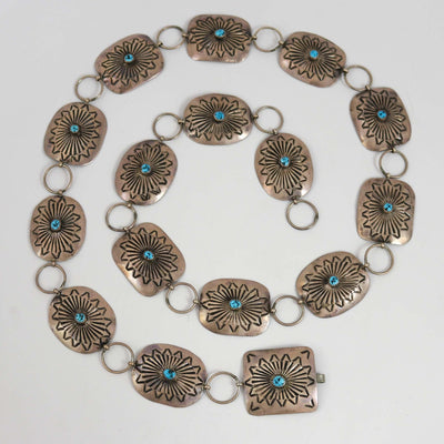 Sleeping Beauty Turquoise Concho Belt by Vintage Collection - Garland's