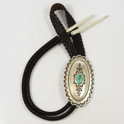 Kingman Turquoise Bola Tie by Fidel Bahe - Garland's