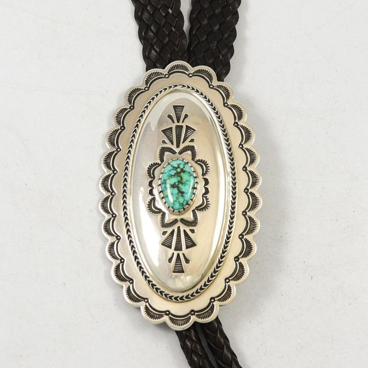 Kingman Turquoise Bola Tie by Fidel Bahe - Garland's