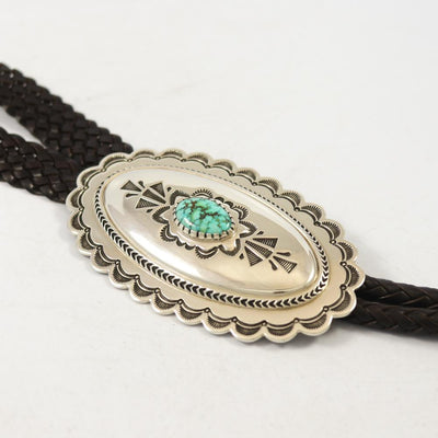 Kingman Turquoise Bola Tie by Fidel Bahe - Garland's