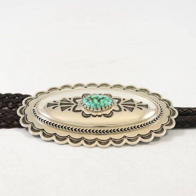 Kingman Turquoise Bola Tie by Fidel Bahe - Garland's