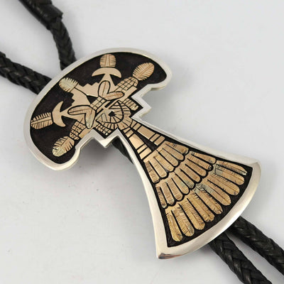 Gold on Silver Shalako Bola Tie by Watson Honanie - Garland's