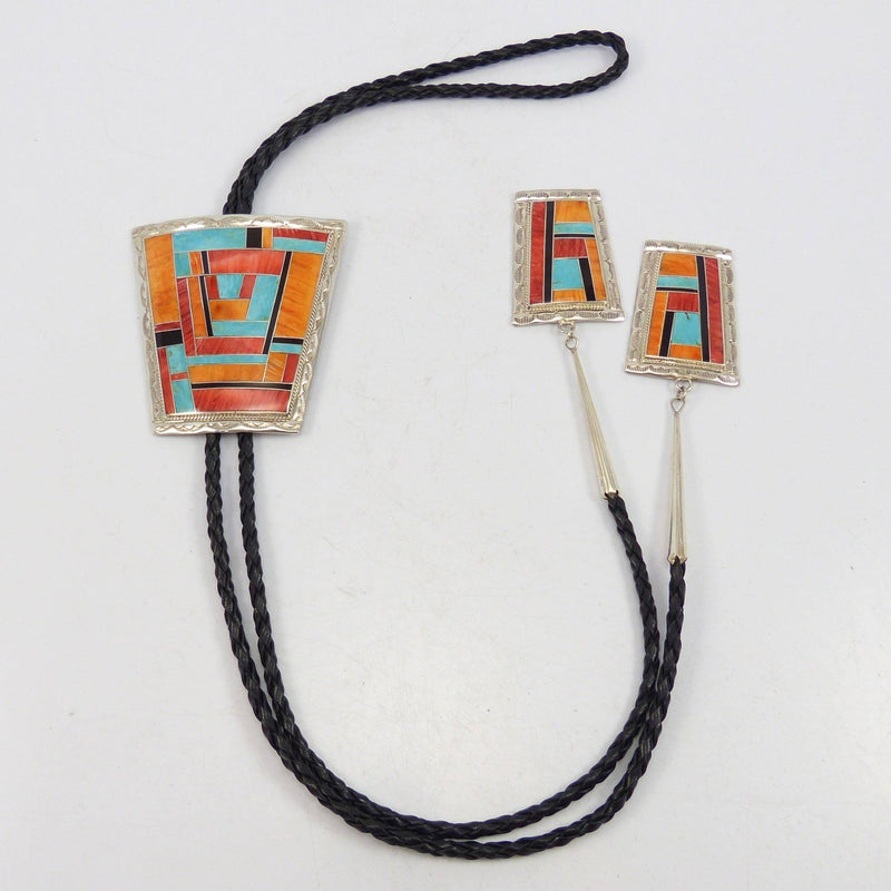 Inlay Bola Tie by Rick and Glendora Booqua - Garland&