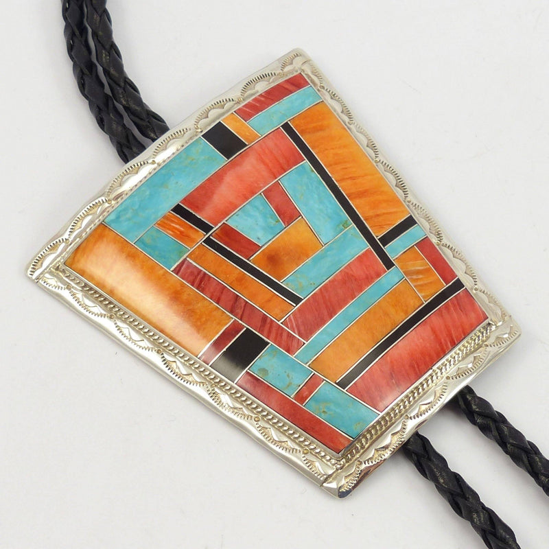 Inlay Bola Tie by Rick and Glendora Booqua - Garland&