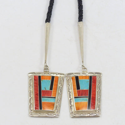 Inlay Bola Tie by Rick and Glendora Booqua - Garland's