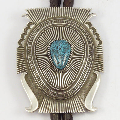 Kingman Turquoise Bola Tie by Ron Bedonie - Garland's
