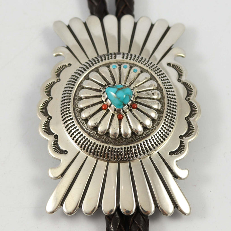 Lone Mountain Turquoise Bola Tie by Fidel Bahe - Garland&