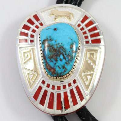 Bisbee Turquoise Bola Tie by Vernon Haskie - Garland's