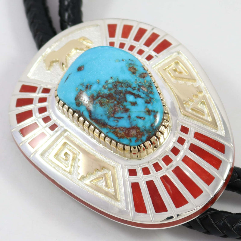 Bisbee Turquoise Bola Tie by Vernon Haskie - Garland&