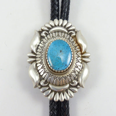 Kingman Turquoise Bola Tie by Thomas Jim - Garland's